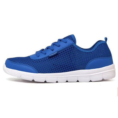 Unisex Stevvex blue mesh sneakers, breathable lace-up casual walking shoes, lightweight on Tampa Home & Garden Store
