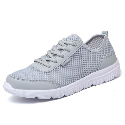 Unisex summer sneakers Stevvex breathable mesh light gray casual lace-up footwear on Tampa Home & Garden Store