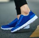 Unisex Summer Sneakers blue breathable mesh lace-up casual shoes with white sole on road on Tampa Home & Garden Store