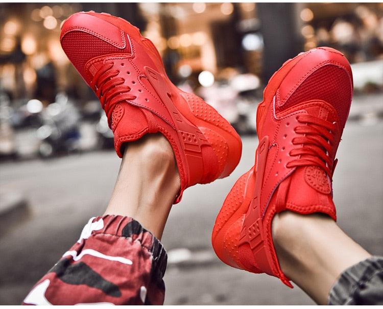 Stevvex red mesh sneakers unisex casual running shoes for everyday wear on Tampa Home & Garden Store