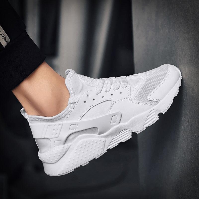 Stevvex unisex white mesh sneakers with chunky sole for casual sport wear on Tampa Home & Garden Store