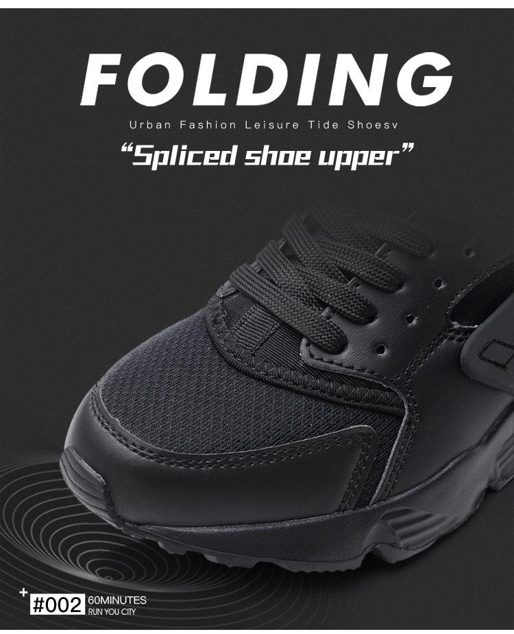 Stevvex unisex black mesh sneakers with durable overlays and chunky sole on Tampa Home & Garden Store