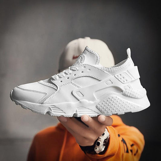 Stevvex white mesh sneakers, unisex running trainers, chunky sole, casual sport shoes on Tampa Home & Garden Store
