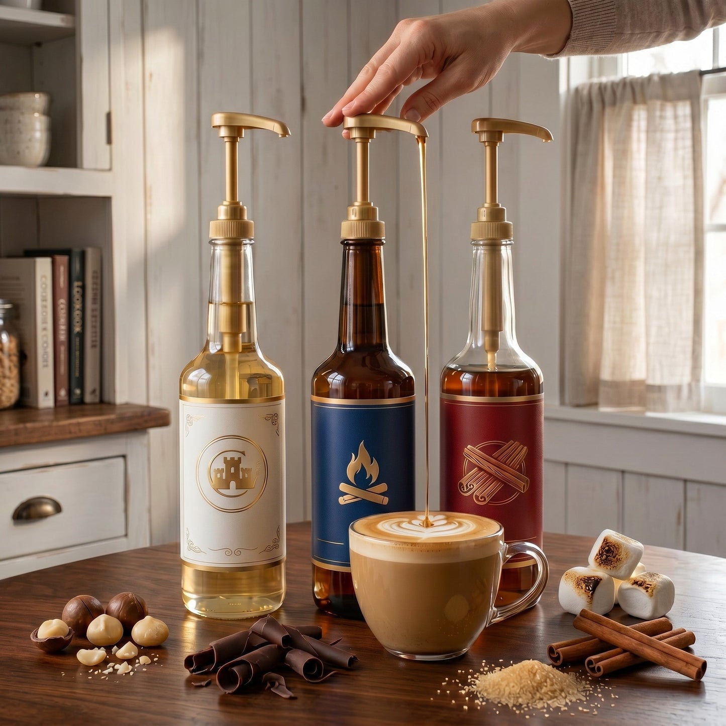 Premium Gold Syrup Pump for Cocktail Drinks