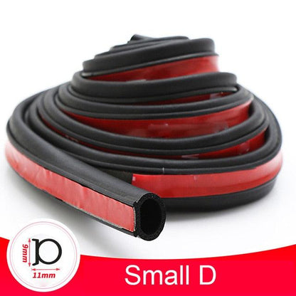 Stevvex car door weather seal strip, black rubber with red adhesive backing, D-shaped on Tampa Home & Garden Store