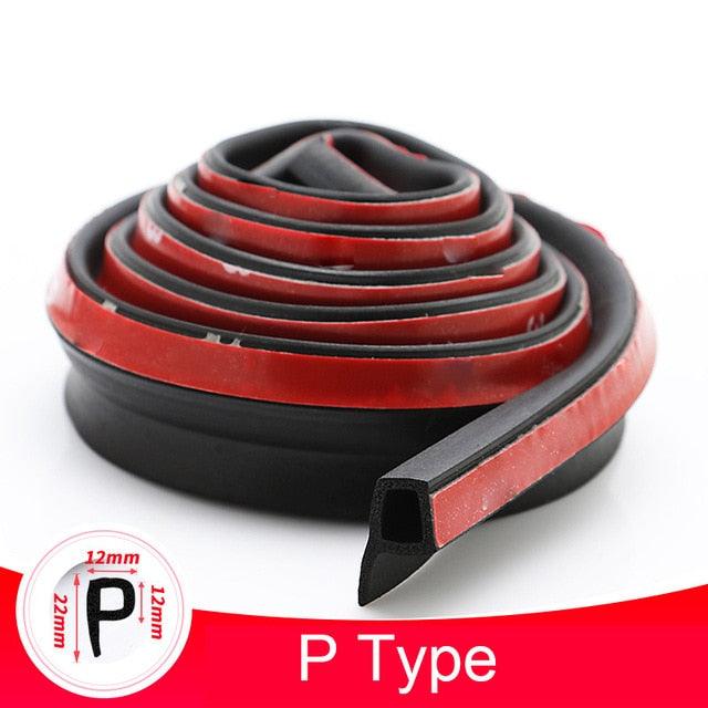 Stevvex P Type auto rubber weather seal strip, self-adhesive car door seal, red/black on Tampa Home & Garden Store