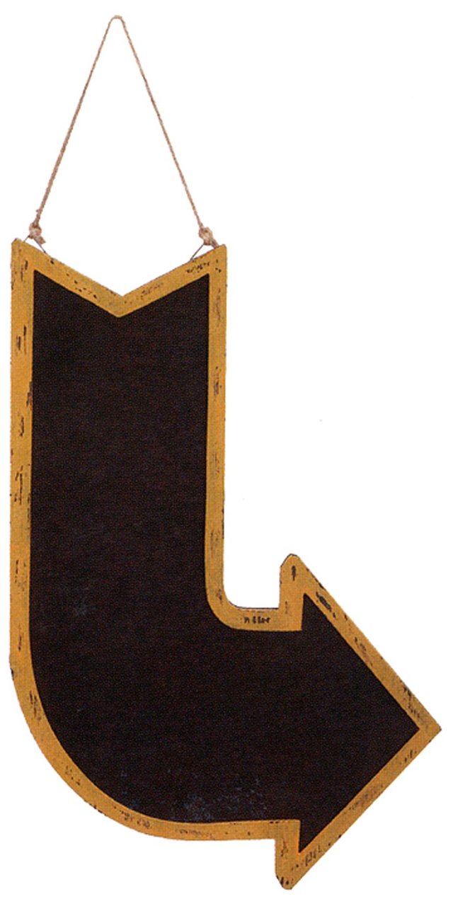 Percha de pared con flecha curva de tiza de madera