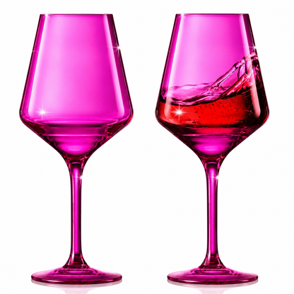 Valencia Pink Acrylic Wine Glasses Set of 2