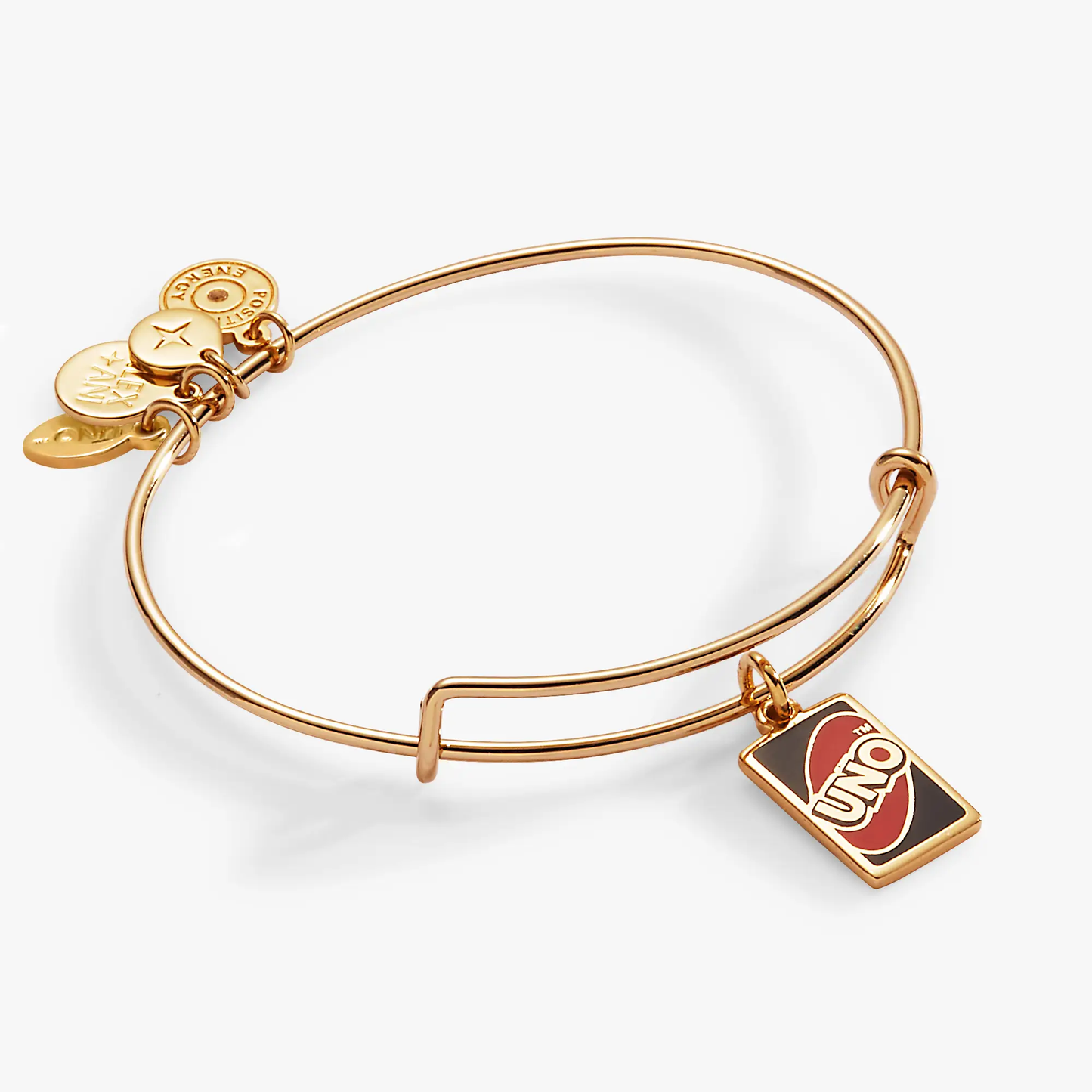 Uno Charm Bangle with Card Charm and Gold Tone