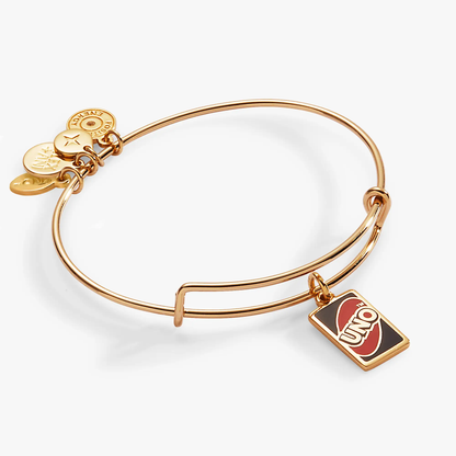 Uno Charm Bangle with Card Charm and Gold Tone