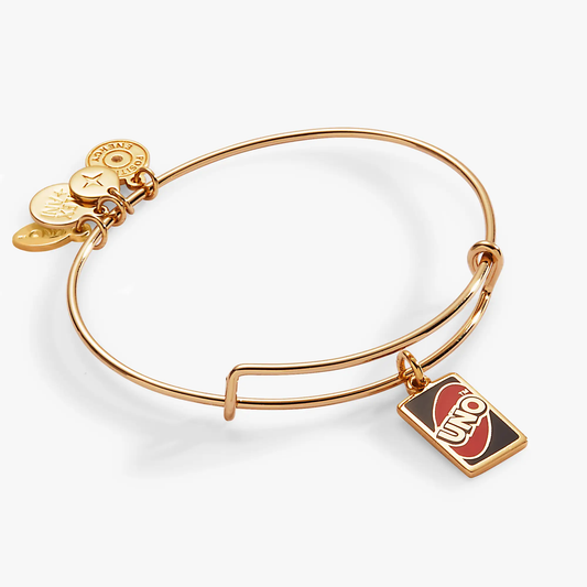 UNO™ Charm Bangle rose-gold tone bracelet with round charm discs by ALEX AND ANI on Tampa Home & Garden Store