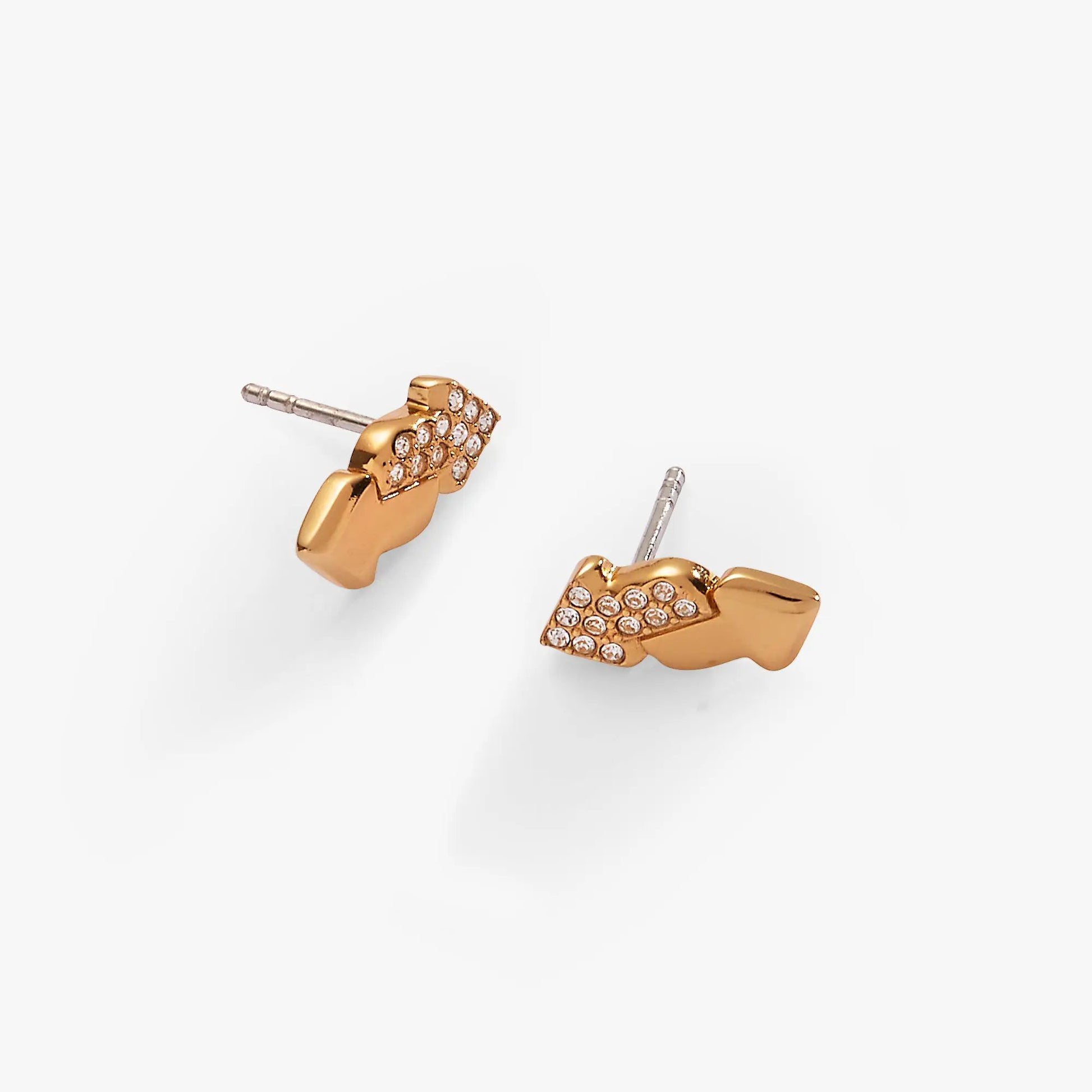 UNO Reverse Stud Earring by ALEX AND ANI in gold-tone with pavé crystals on Tampa Home & Garden Store