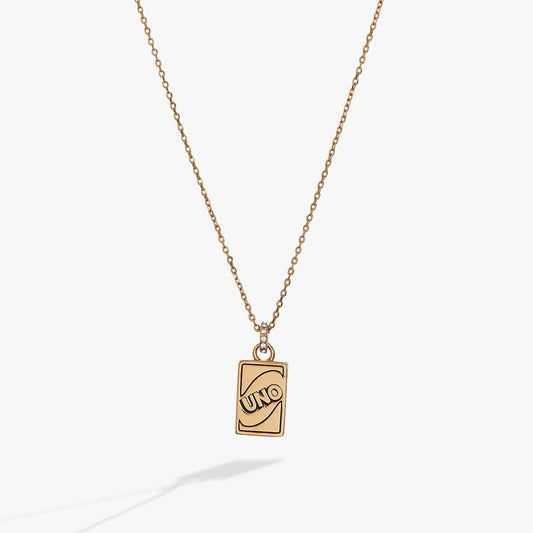 UNO Necklace by ALEX AND ANI gold-tone chain with rectangular UNO pendant on Tampa Home & Garden Store