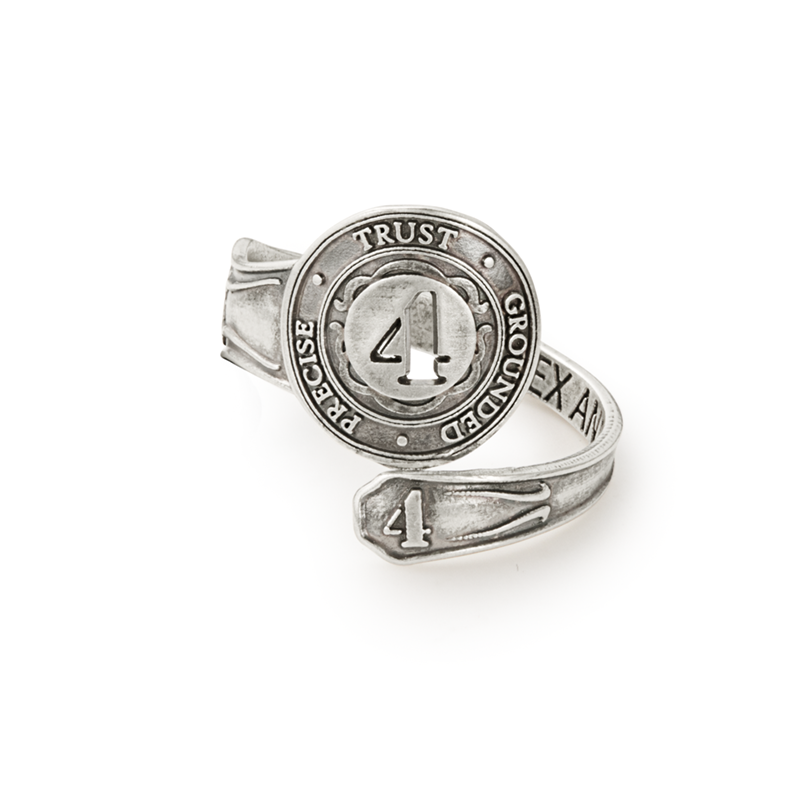Spoon Ring Grace and Comfort Sensitive by Alex and Ani silver adjustable ring with coin disc on Tampa Home & Garden Store