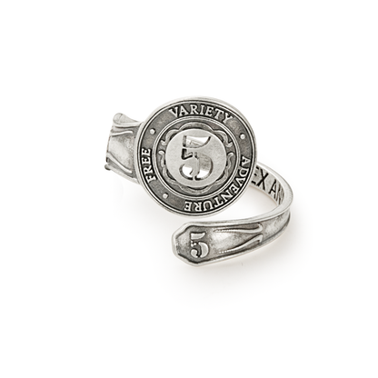 Number 2 Spoon Ring Grace and Comfort Sensitive by ALEX AND ANI, adjustable silver-tone ring on Tampa Home & Garden Store