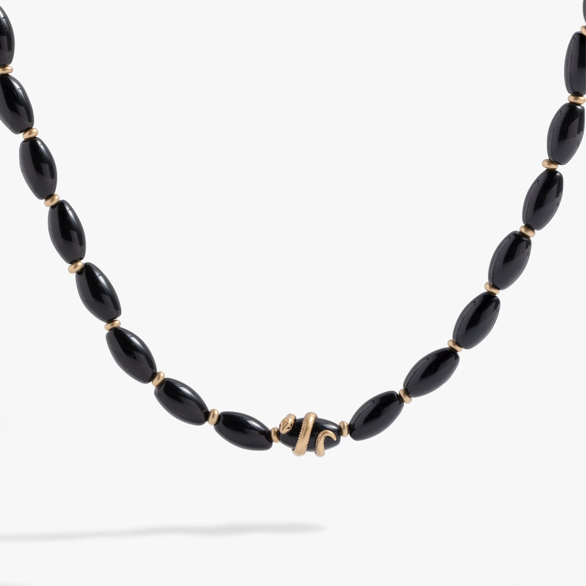 Untamed Beaded Snake Necklace 16in black beads with gold spacers by Alex and Ani on Tampa Home & Garden Store