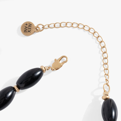 Untamed Beaded Snake Necklace 16in gold-tone chain with black beads ALEX AND ANI tag on Tampa Home & Garden Store