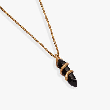 Untamed Snake Crystal Pendant Necklace by Alex and Ani with chain and black crystal pendant on Tampa Home & Garden Store