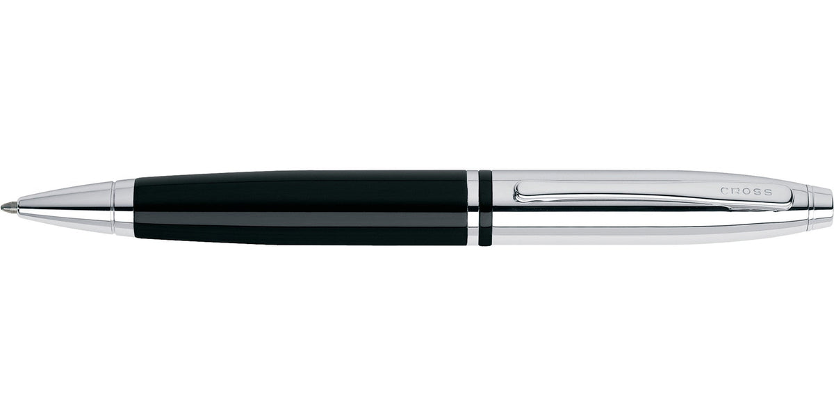 Calais Chrome & Black Lacquer Ballpoint Pen by Cross with chrome clip on Tampa Home & Garden Store