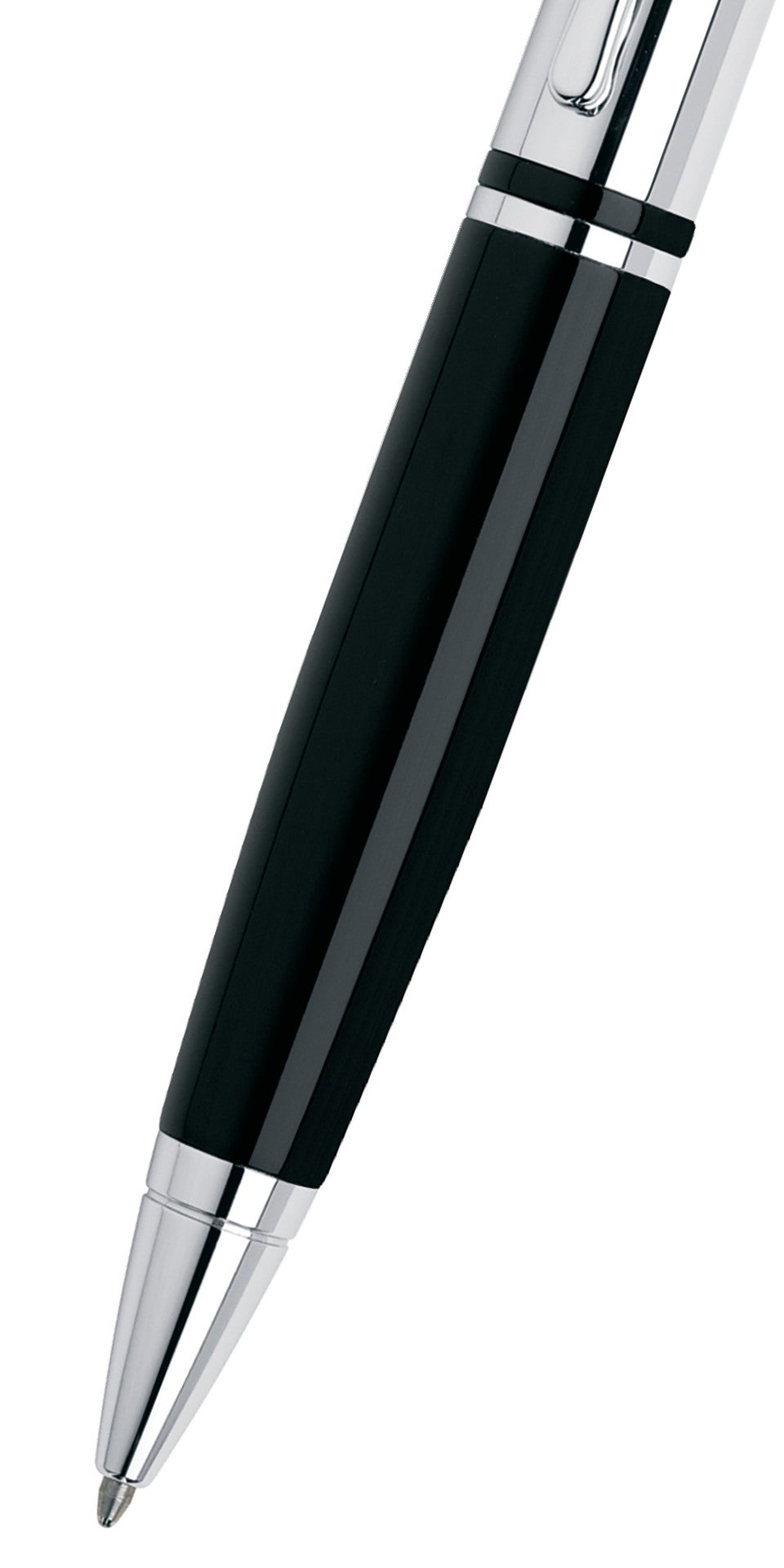 Calais Chrome & Black Lacquer Ballpoint Pen by A.T. Cross, black lacquer body with chrome trim on Tampa Home & Garden Store