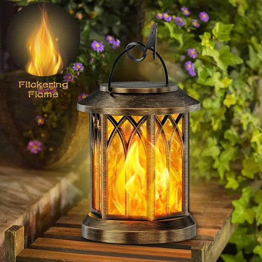 Upgraded Flickering Flame Solar Lanterns - 2 Pack