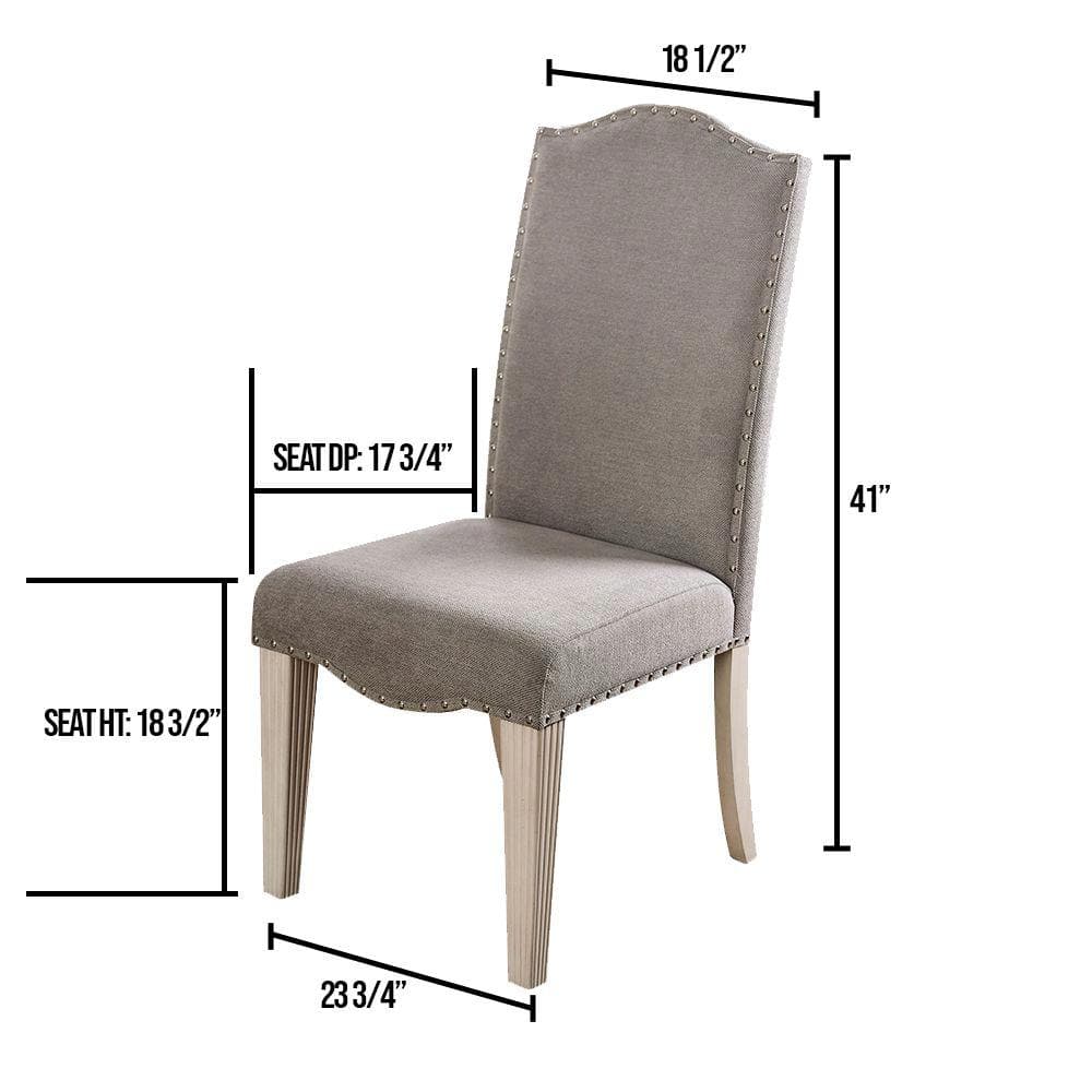 Upholstered dining chair with camel back and nailhead trim by HouseOfZazla, set of 2 on Tampa Home & Garden Store