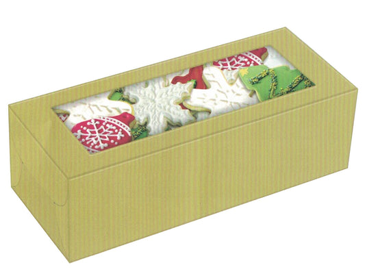 Boîte à friandises moyenne avec couvercle à fenêtre, lot de 2 - Or