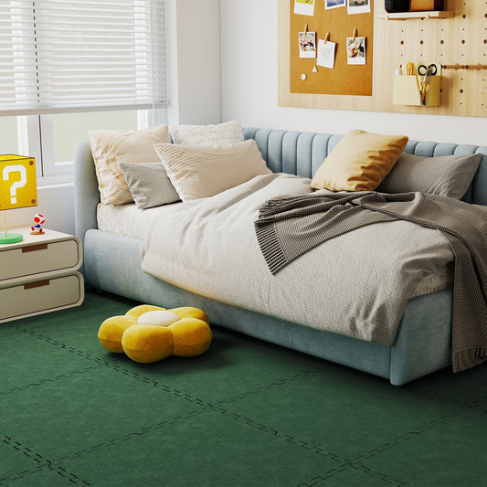 25 Pack-100 Sq.Ft. Foam Floor Tiles Interlocking Carpet Tiles with Edge Borders - Tampa Home & Garden Store