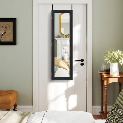 Jewelry Cabinet Wall or Door Armoire Mirror Black