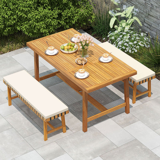 3-Piece Patio Dining Set for 4 People Farmhouse Furniture - Tampa Home & Garden Store