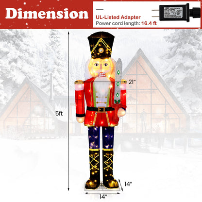 DirectDeals set of 2 five-foot Christmas nutcrackers outdoor decorations with glitter swords on Tampa Home & Garden Store