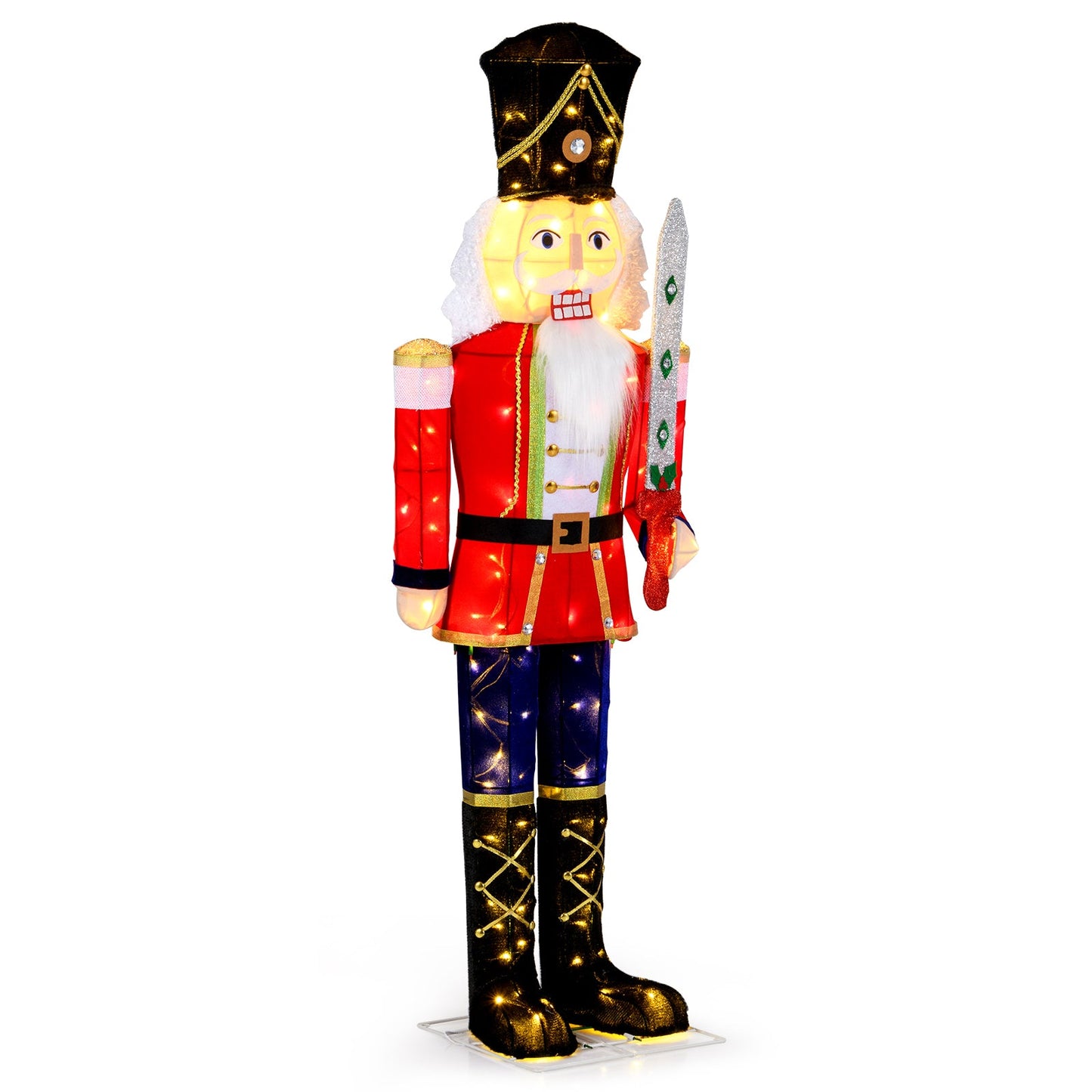 Nutcracker decoration set of 2, 5 ft tall, glitter sword DirectDeals on Tampa Home & Garden Store