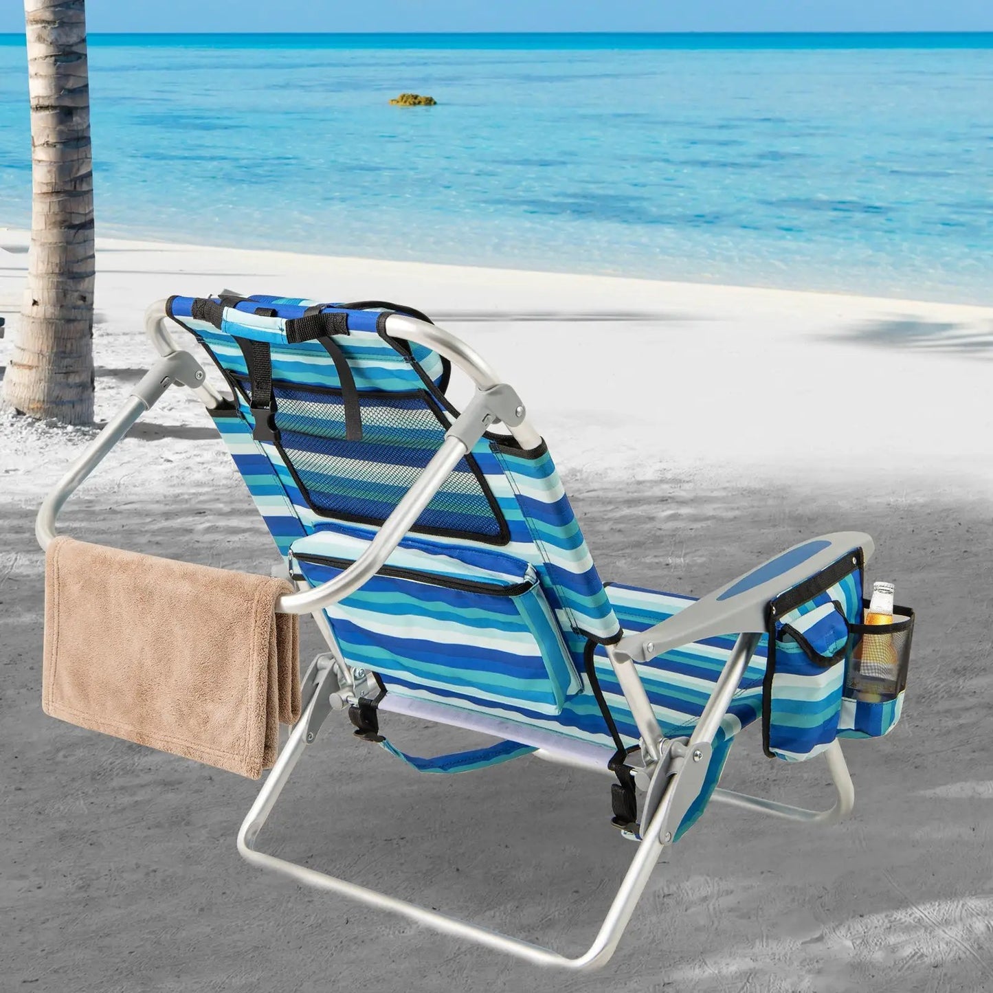 Folding Beach Chair with 4-Position Backrest