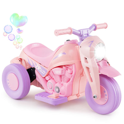 6V Kids Electric Ride on Motorcycle with Bubble Maker and Music-Black
