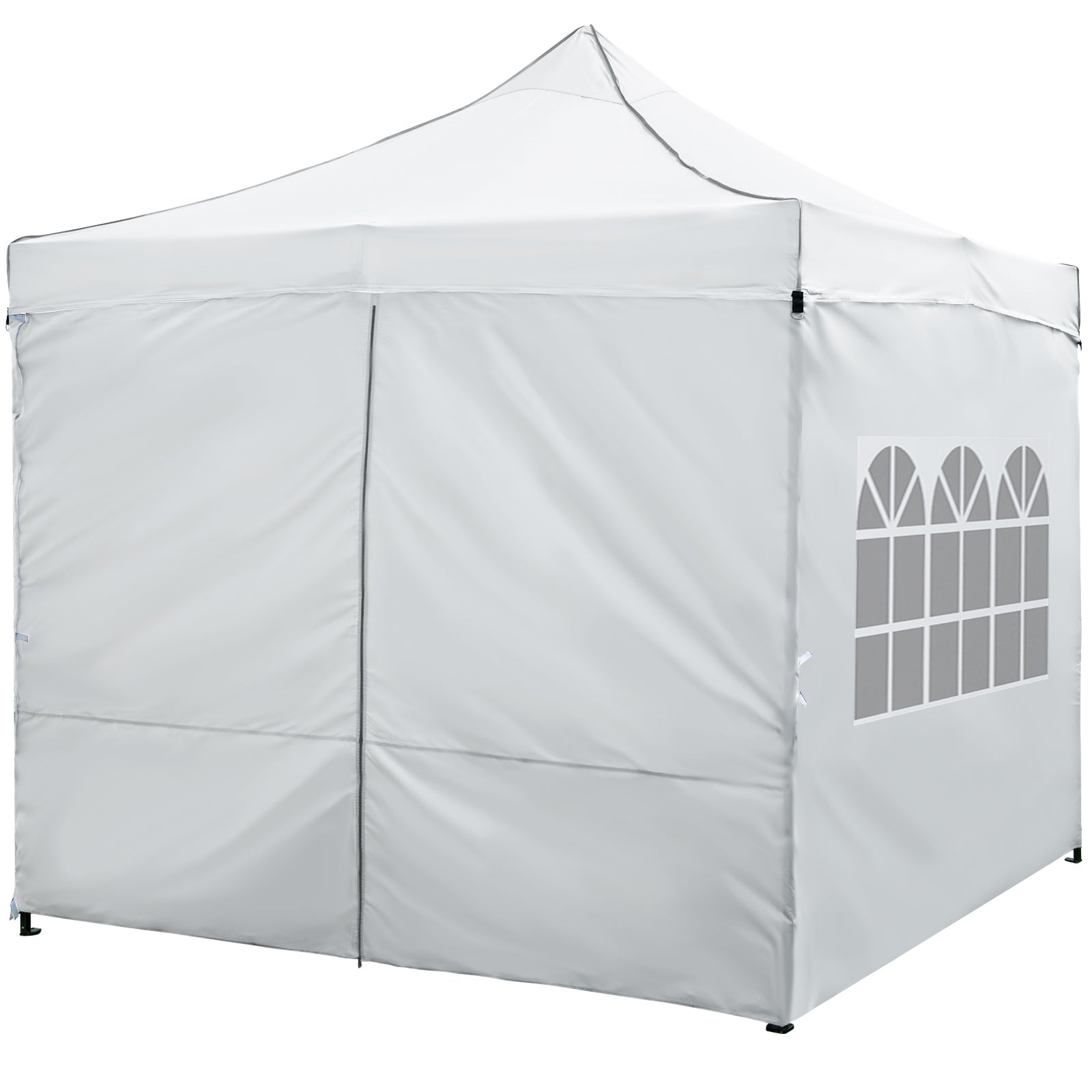 10 x 10 ft pop-up canopy tent white with 4 removable sidewalls and wheeled bag GemGear on Tampa Home & Garden Store