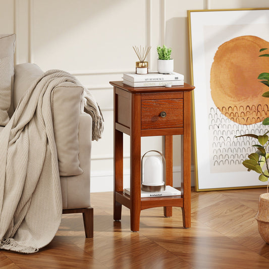 3-Tier Nightstand with Drawer and Open Storage Shelf - Tampa Home & Garden Store