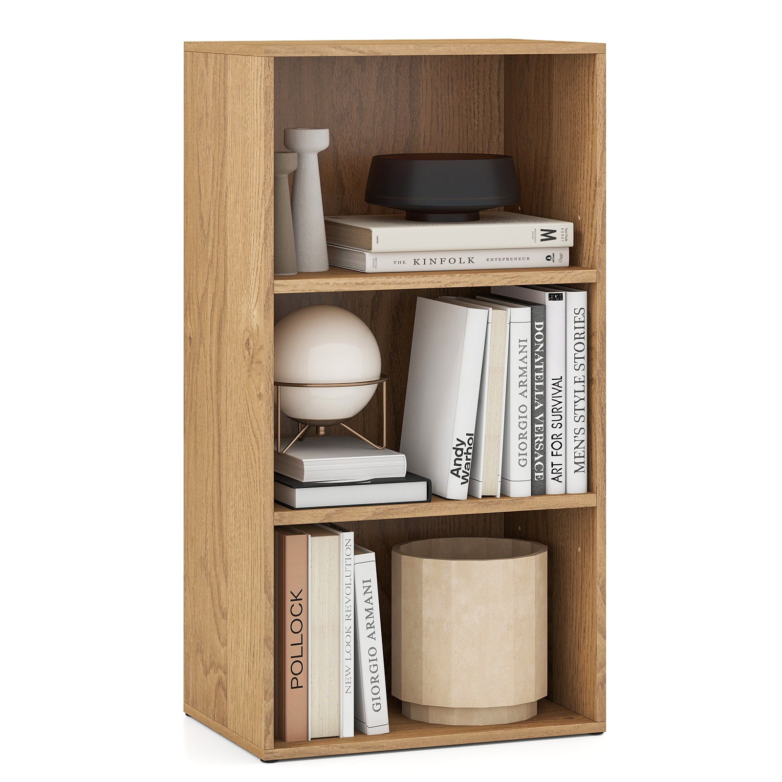 Set of 2 3-Tier Cube Bookcase with Adjustable Shelves for Home Office - Tampa Home & Garden Store