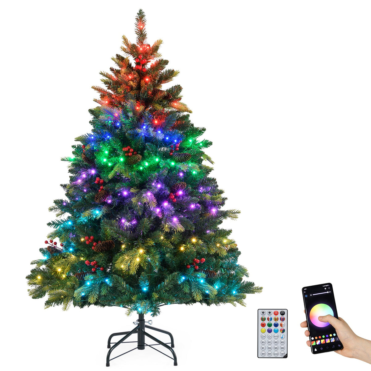 Artificial Christmas tree 5/6/7/8 ft DirectDeals with LED lights and remote app control on Tampa Home & Garden Store