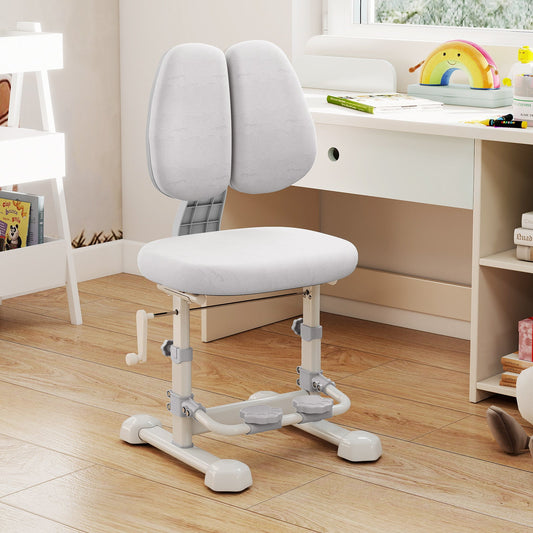 Kids Study Chair with Adjustable Double Backrest and Footrest - Tampa Home & Garden Store
