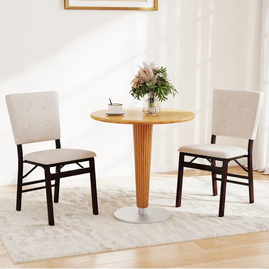 Foldable Dining Chair Set of 2 Armless Kitchen Chair with Padded Seat and Tilt Backrest - Tampa Home & Garden Store