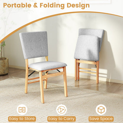 Foldable Dining Chair Set of 4 Armless Kitchen Chair with Padded Seat and Tilt Backrest - Tampa Home & Garden Store