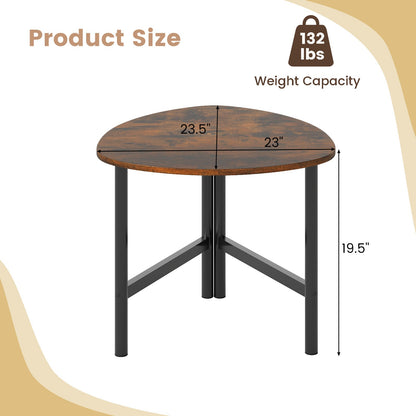 Set of 2 Triangle Coffee Table Oval with Metal Legs - Tampa Home & Garden Store