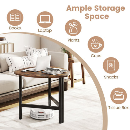 Set of 2 Triangle Coffee Table Oval with Metal Legs - Tampa Home & Garden Store