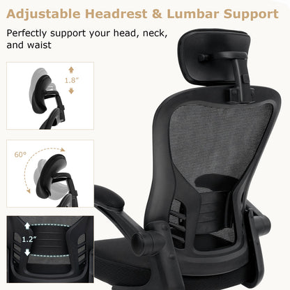Black 48 inch Computer Desk and Ergonomic Mesh Office Chair Bundle for Home Office