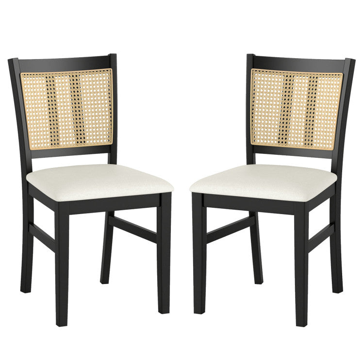 3-Piece Mid-Century Dining Set with 36‚Äù Round Pedestal Table and 2 Farmhouse Rattan Dining Chairs