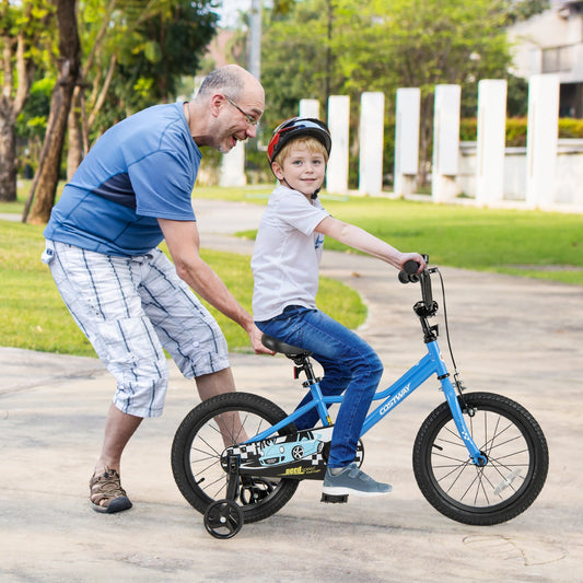 16 Inch Kids Bike Navy with Helmet Protective Set - Tampa Home & Garden Store