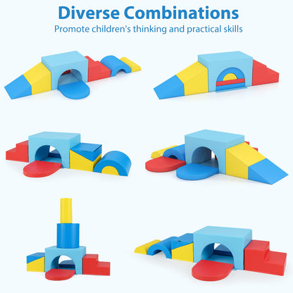 7-Piece Soft Foam Toddler Climbing Blocks Set PU Leather for 1+ Year Old