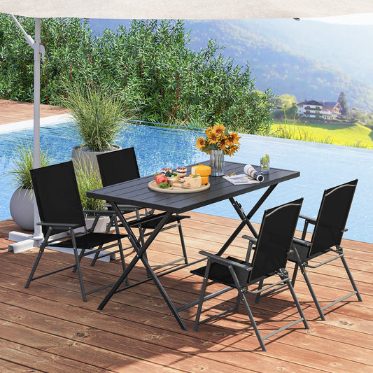 5-Piece Foldable Outdoor Dining Set for Backyard Garden Deck - Tampa Home & Garden Store