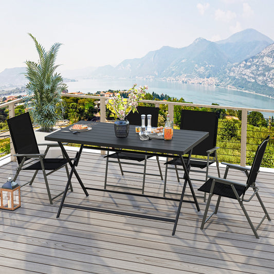 5-Piece Foldable Outdoor Dining Set for Backyard Garden Deck - Tampa Home & Garden Store