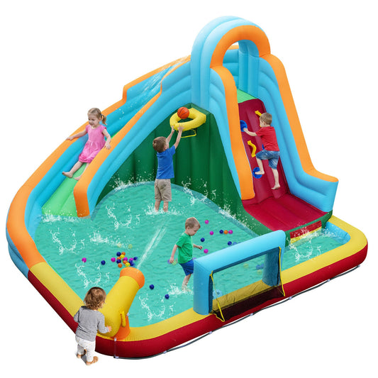Inflatable Water Slide Park 6-in-1 Giant Bounce House without Blower costway5 - Tampa Home & Garden Store